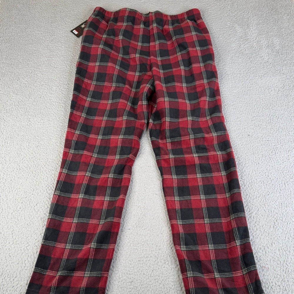 Spyder Pajama Pants Mens XL Red Plaid Loungewear Fleece Drawstring ASL440H NEW